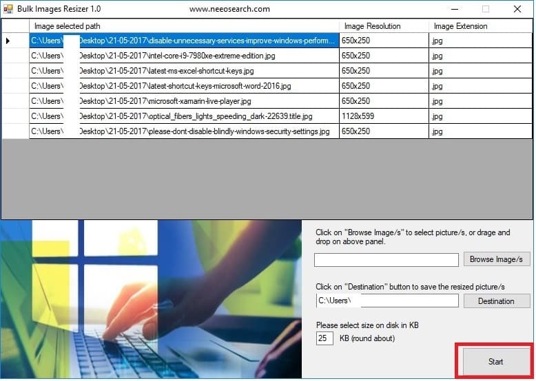 Bulk Images Resizer