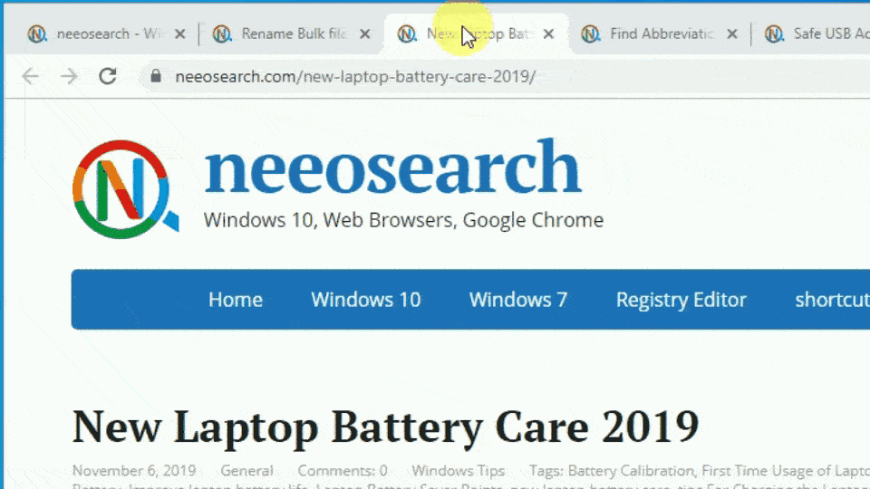 Drag and Drop Tabs in Google Chrome