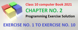 Class 10 computer Book 2021 programming Exercise solution